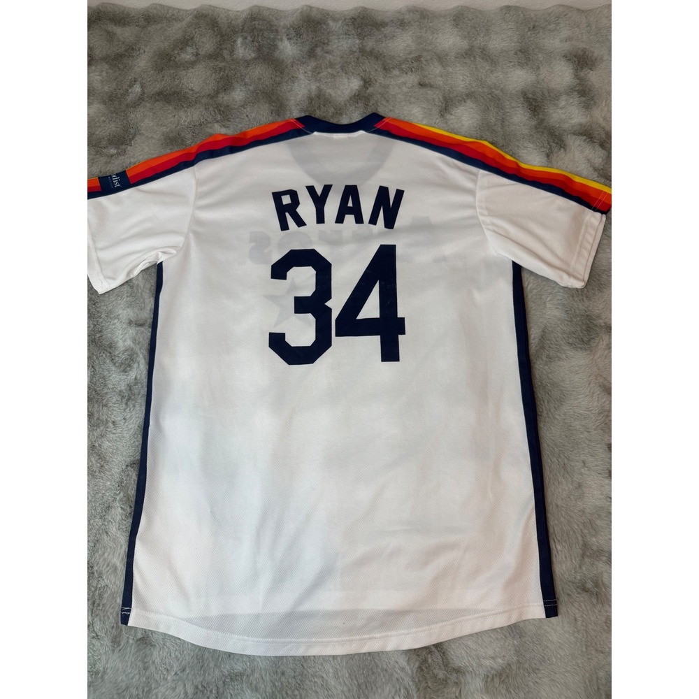 Houston Astros Nolan Ryan 34 Baseball Jersey White Rainbow Stripe XL-0609
